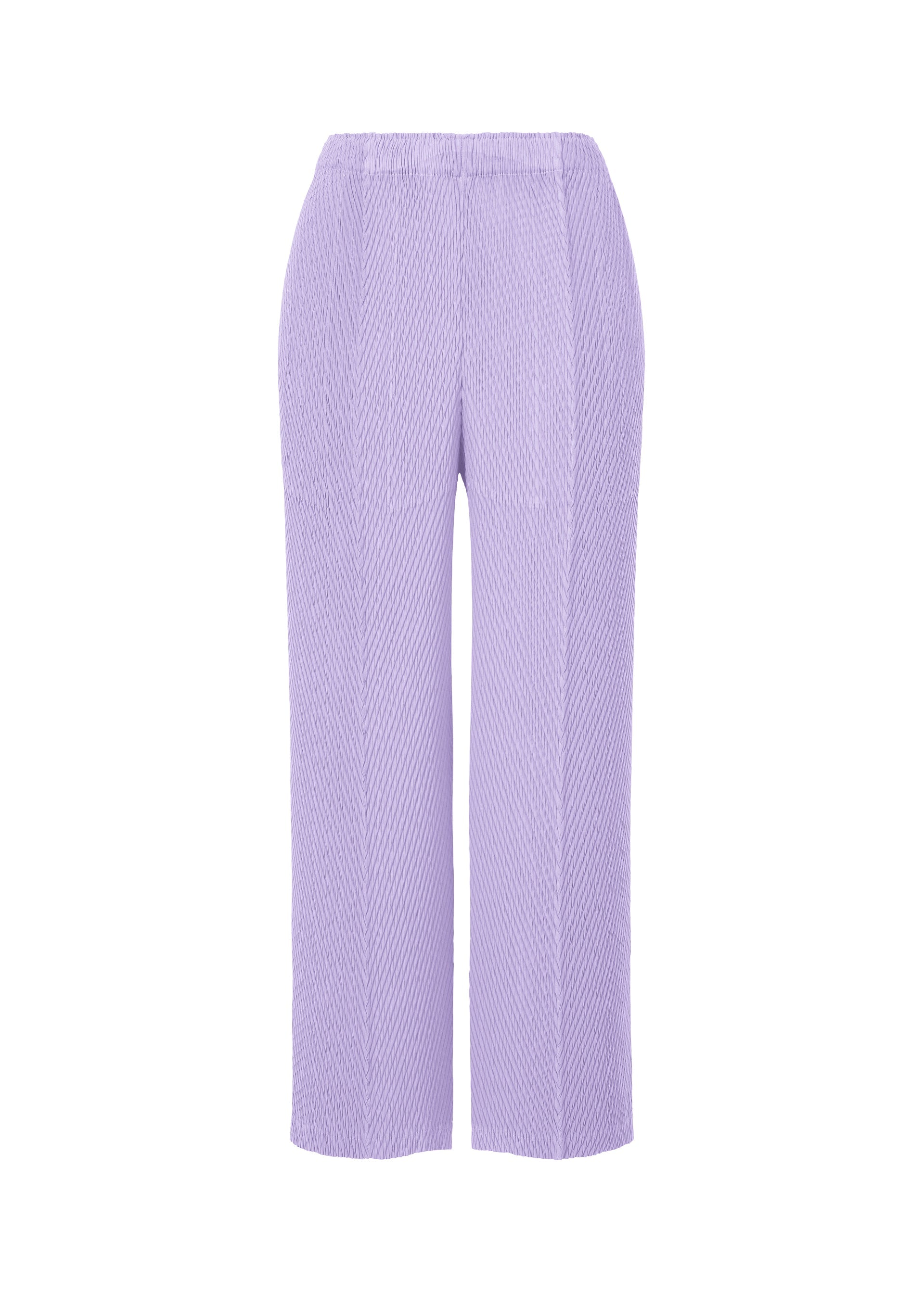 A product shot of the ISSEY MIYAKE RHOMBUS PLEATS trousers in purple (81).