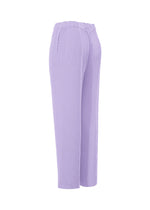 A detail shot of the ISSEY MIYAKE RHOMBUS PLEATS trousers.