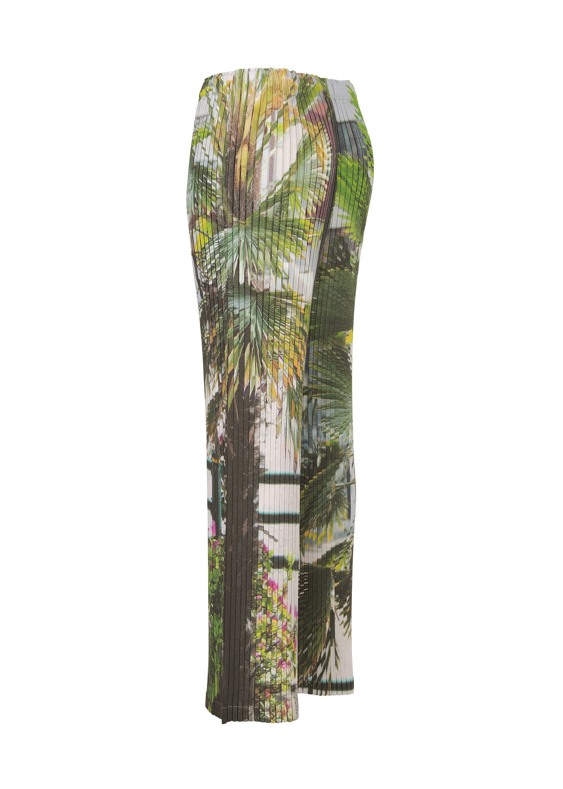 A detail shot of the ISSEY MIYAKE URBAN JUNGLE PLEATS trousers.