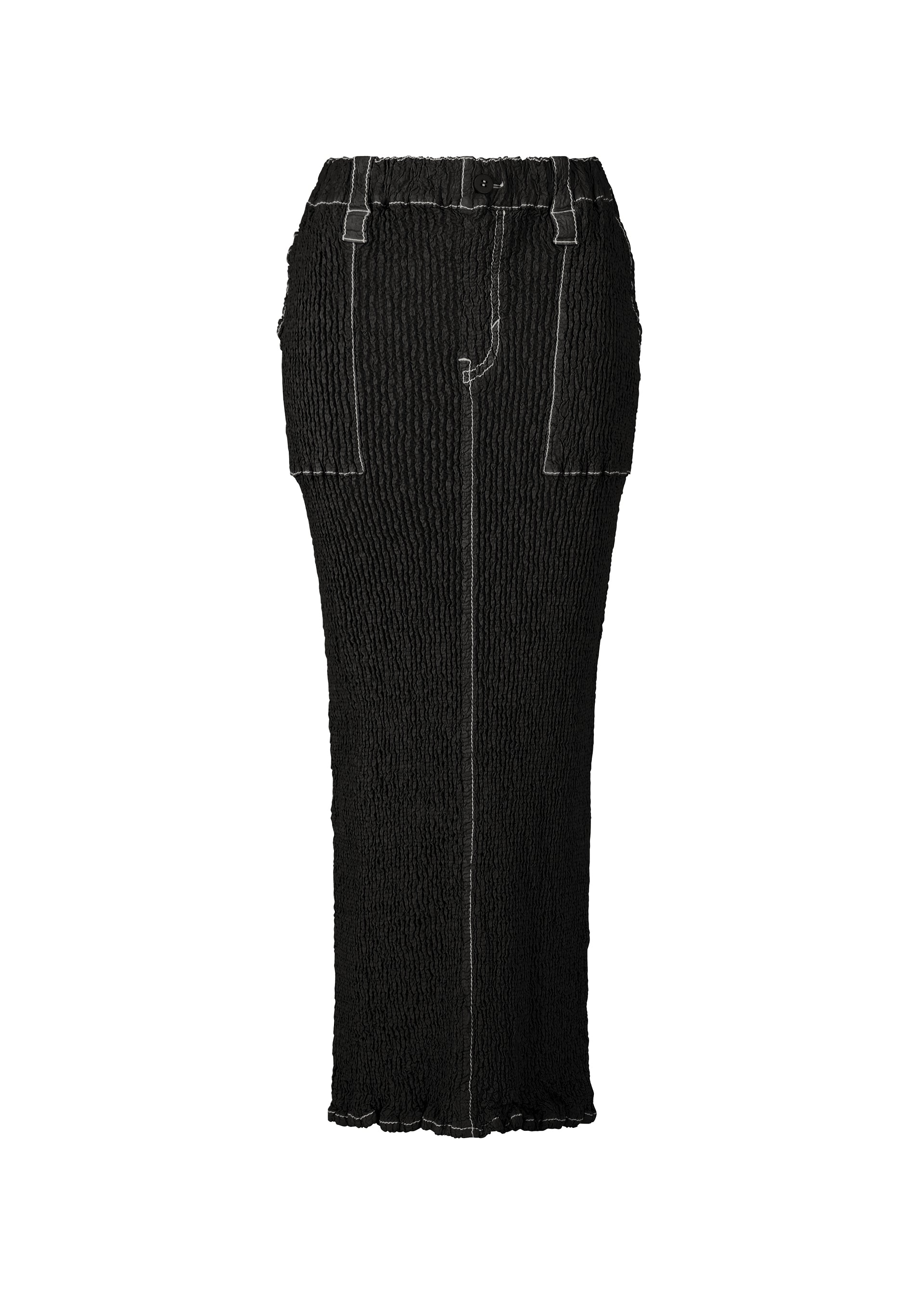 A product shot of the ISSEY MIYAKE WAVELET ENSEMBLE skirt in black (15).