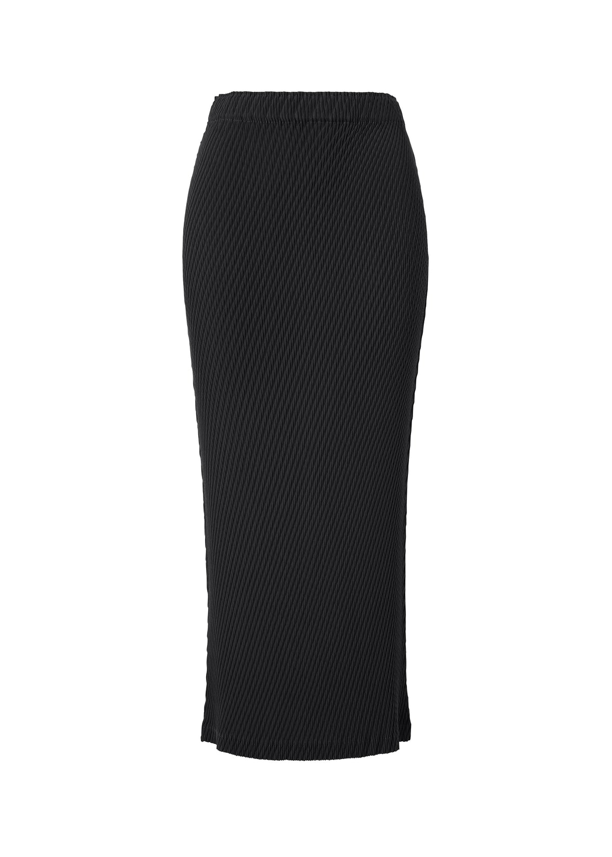 A product shot of the ISSEY MIYAKE RHOMBUS PLEATS skirt in black (15).