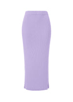 A product shot of the ISSEY MIYAKE RHOMBUS PLEATS skirt in purple (81).