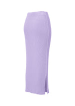 A detail shot of the ISSEY MIYAKE RHOMBUS PLEATS skirt.