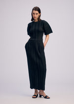 LINEN LIKE RIB PLEATS Skirt Black