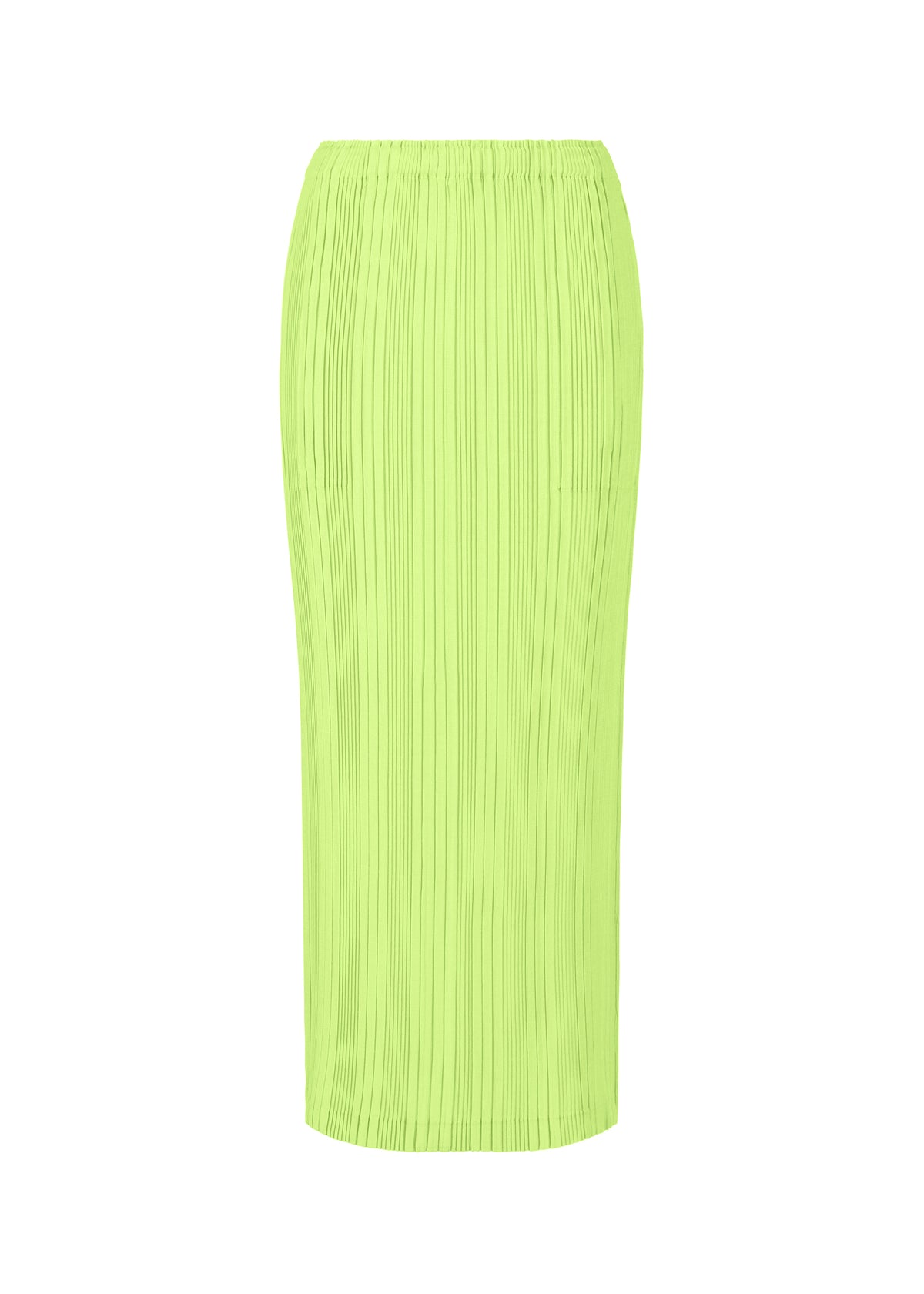 LINEN LIKE RIB PLEATS Skirt Lime Green