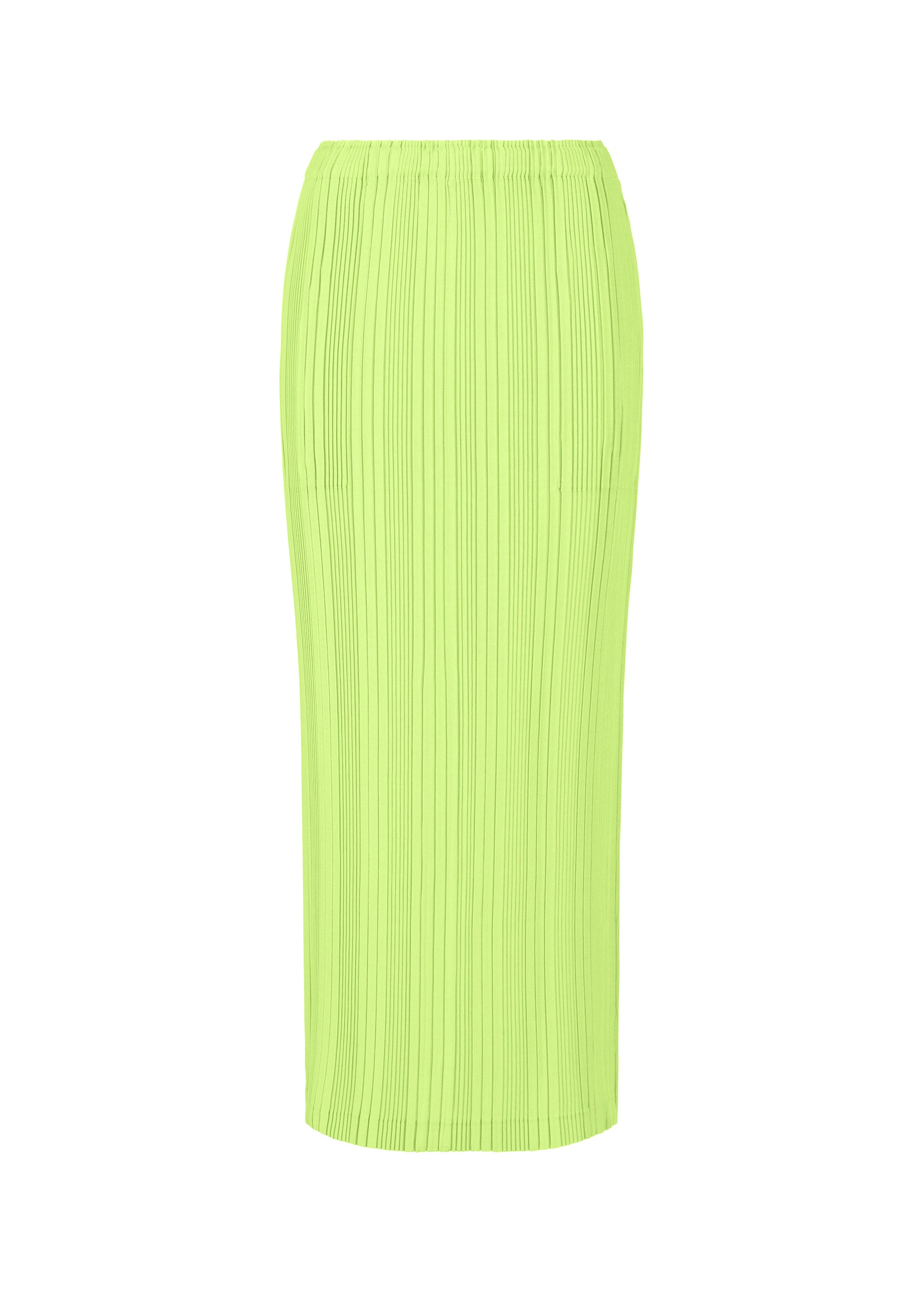 LINEN LIKE RIB PLEATS Skirt Lime Green