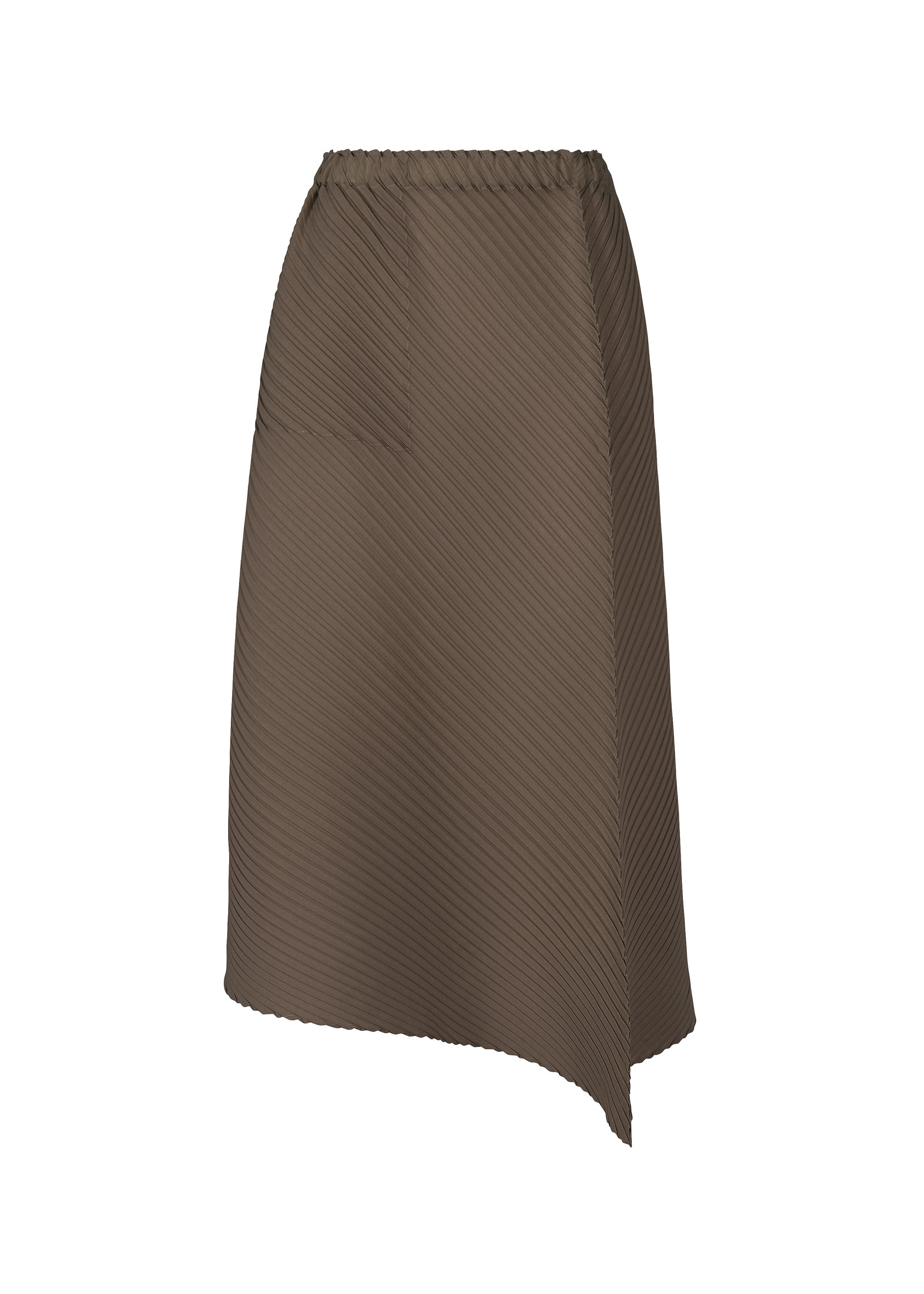 PLASTER PLEATS SOLID Skirt Dark Brown