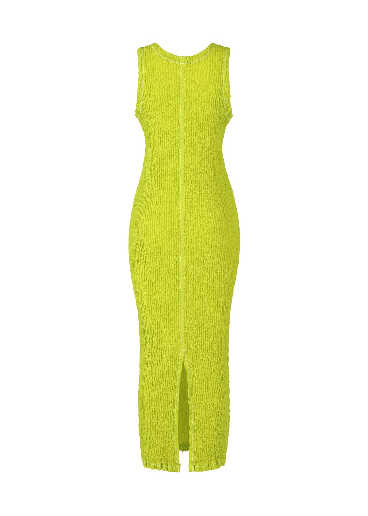 A detail shot of the ISSEY MIYAKE WAVELET ENSEMBLE dress.