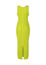 A detail shot of the ISSEY MIYAKE WAVELET ENSEMBLE dress.
