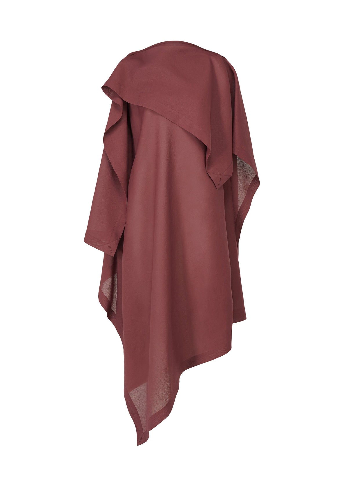 A product shot of the ISSEY MIYAKE ALL SQUARES dress in burgundy (85).