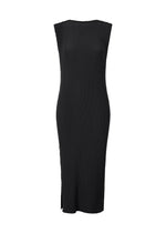 A product shot of the ISSEY MIYAKE RHOMBUS PLEATS dress in black (15).