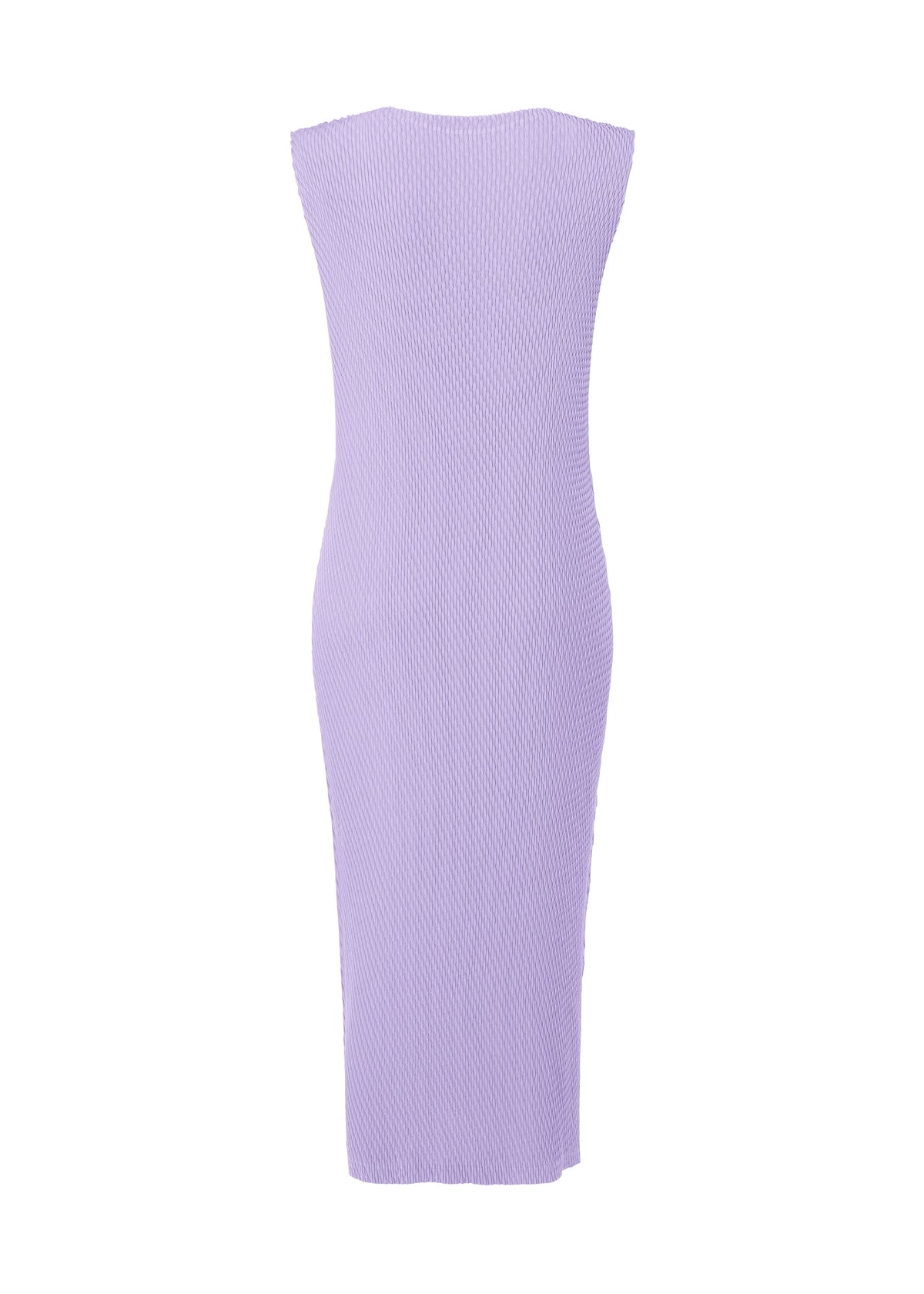 A detail shot of the ISSEY MIYAKE RHOMBUS PLEATS dress.