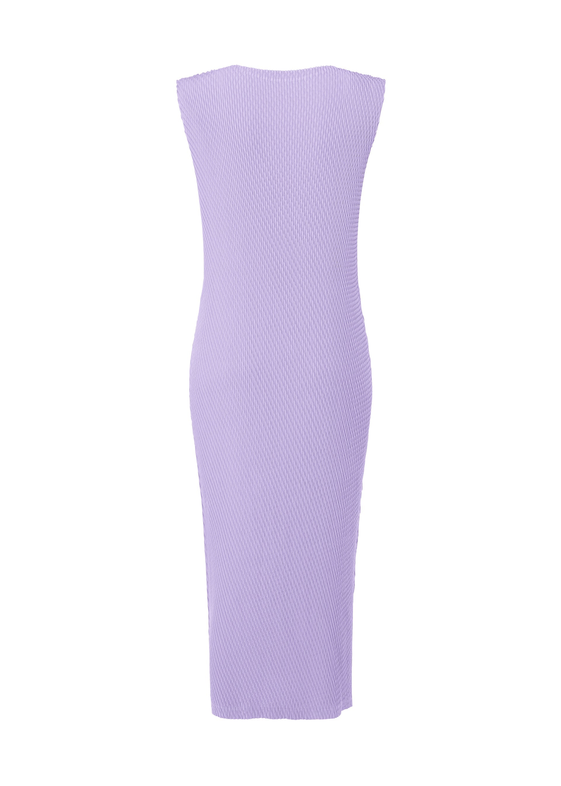 A detail shot of the ISSEY MIYAKE RHOMBUS PLEATS dress.