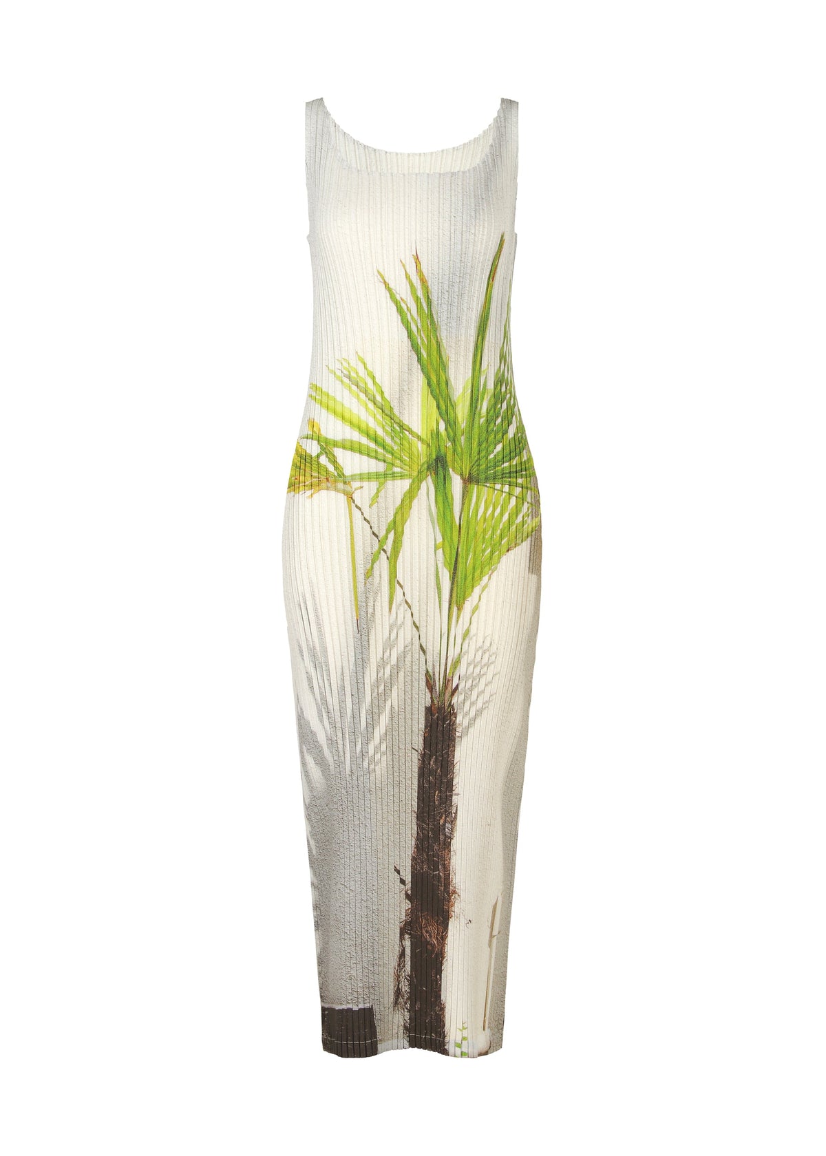 A product shot of the ISSEY MIYAKE URBAN JUNGLE PLEATS dress in white-hued (07).
