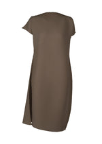 PLASTER PLEATS SOLID Dress Dark Brown