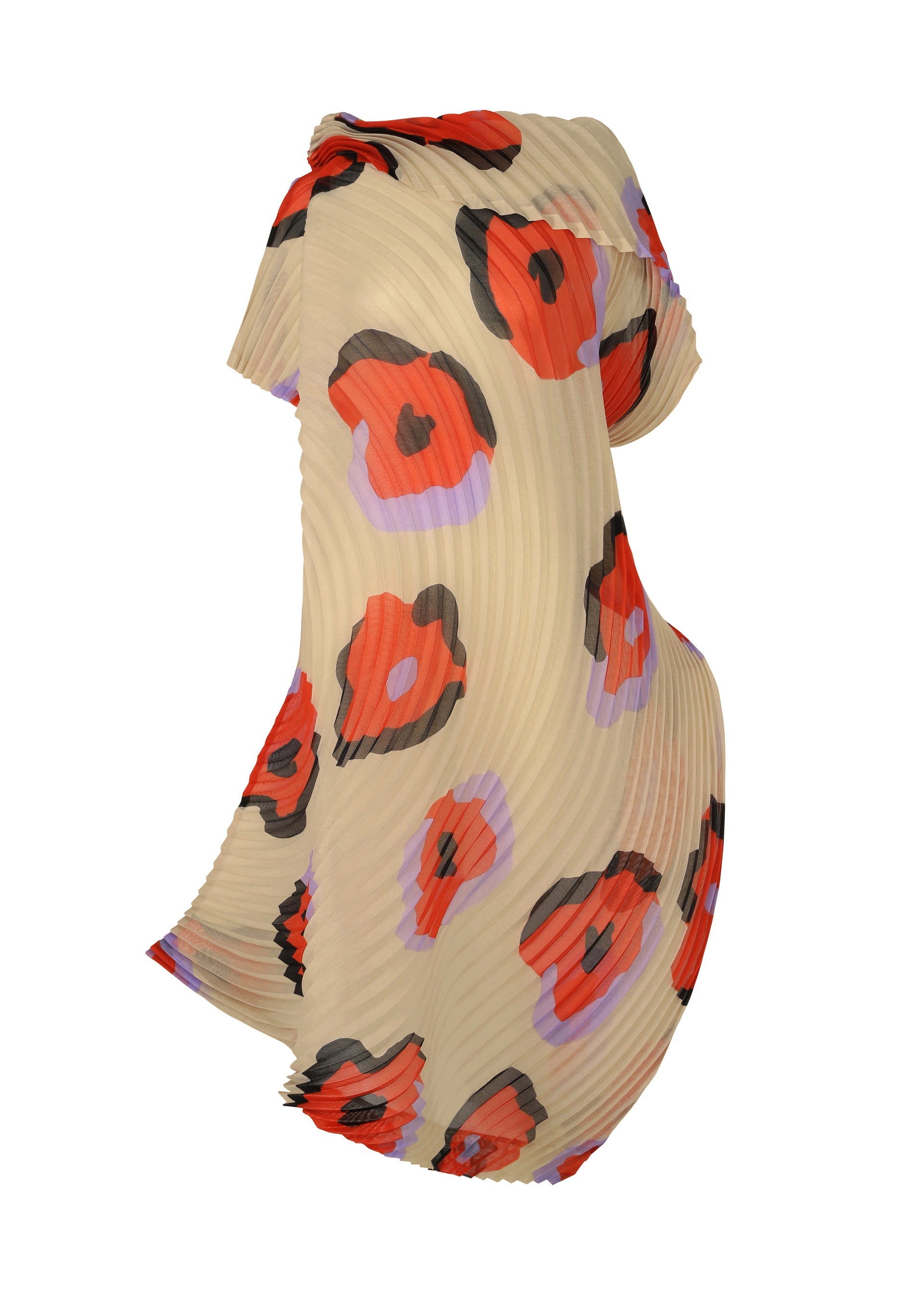 A product shot of the ISSEY MIYAKE VERVE dress in beige-hued (46).