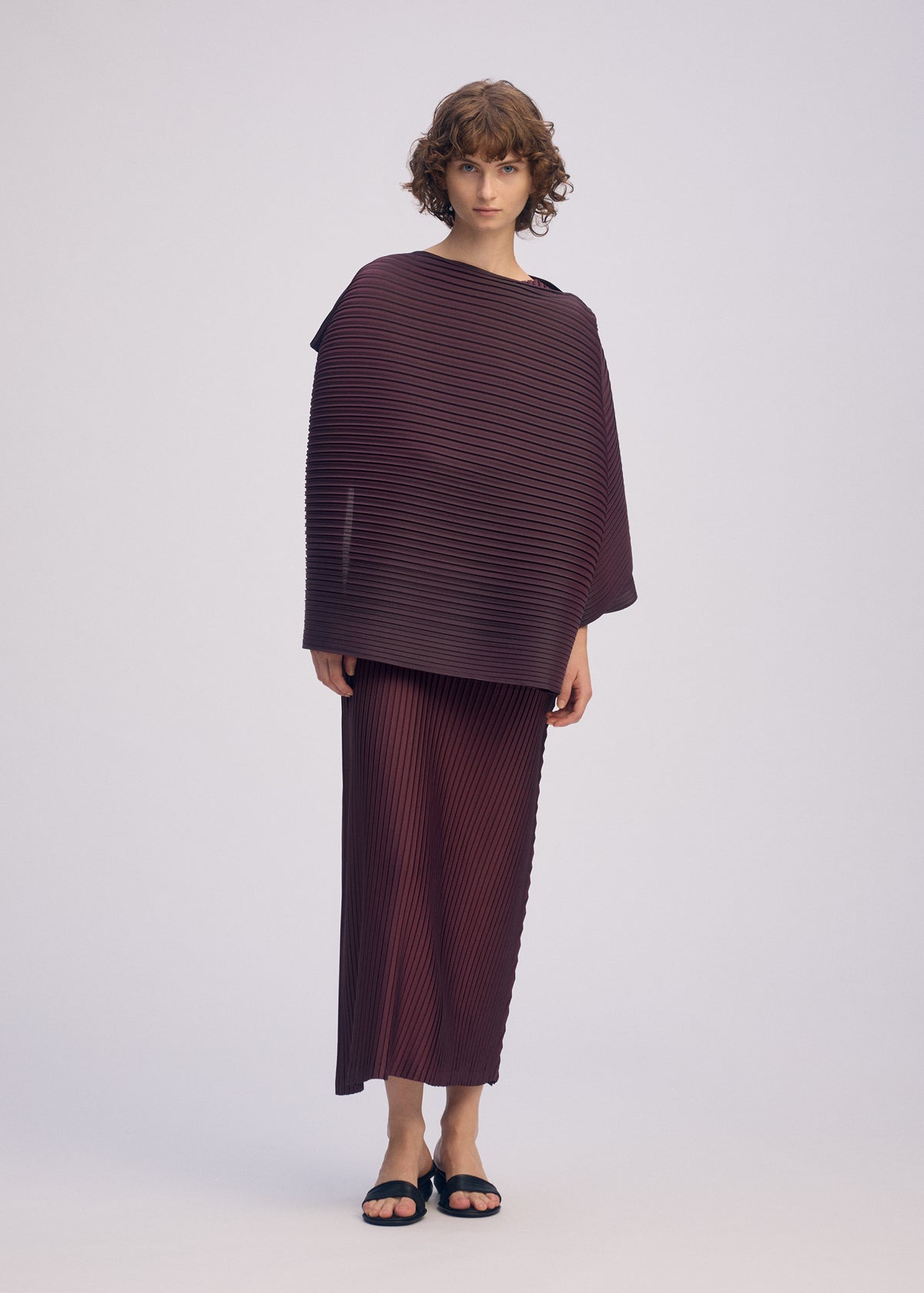 PLEATED ON PLEATS Dress Light Grey