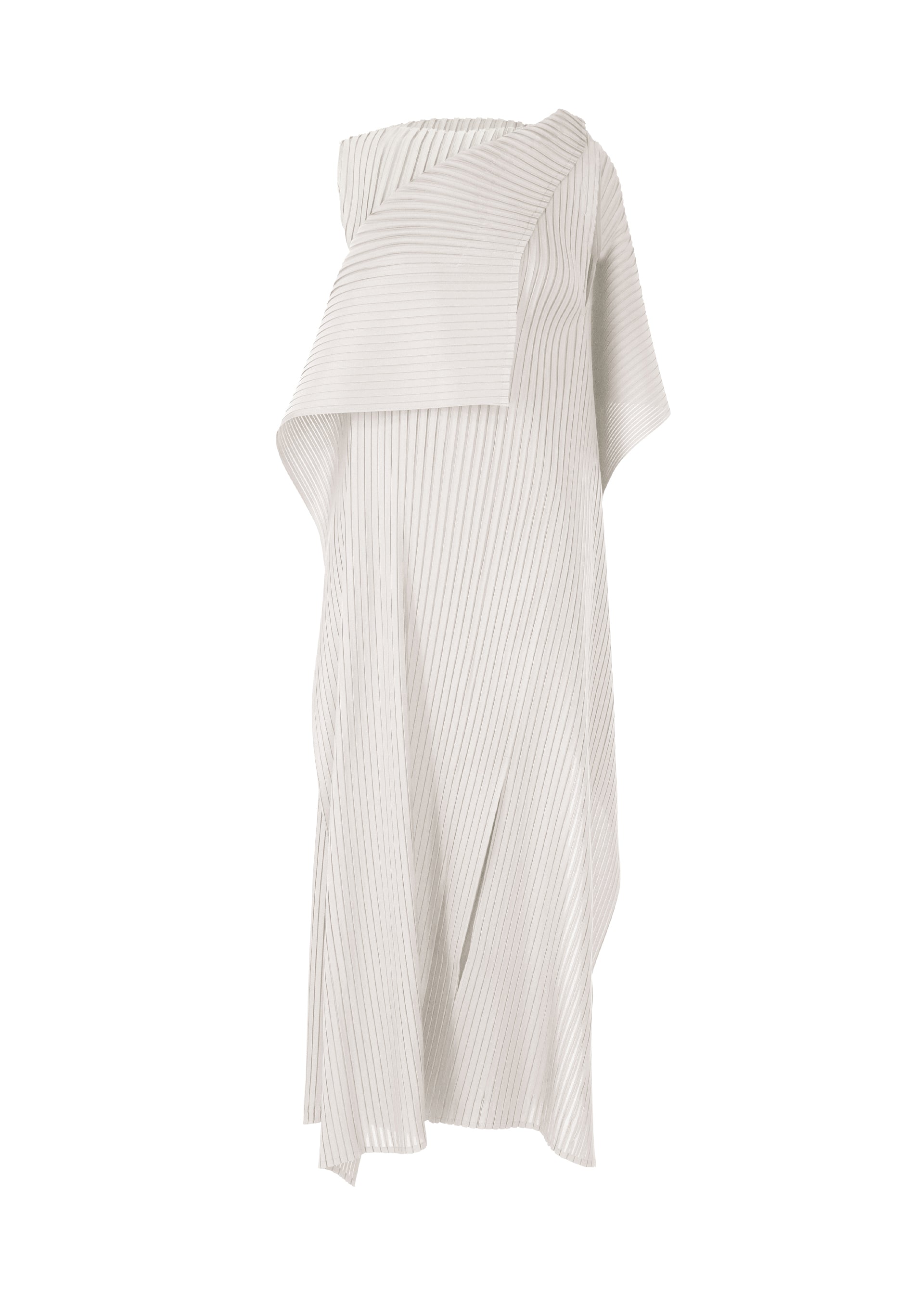 PLEATED ON PLEATS Dress Light Grey