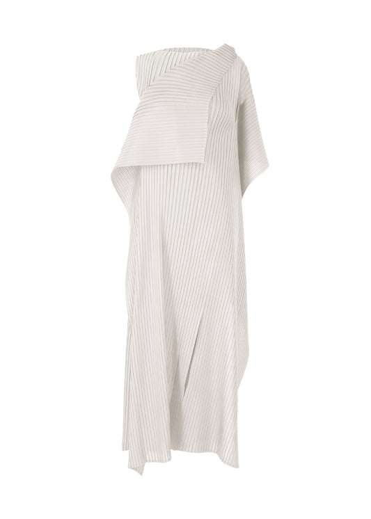 PLEATED ON PLEATS Dress Light Grey