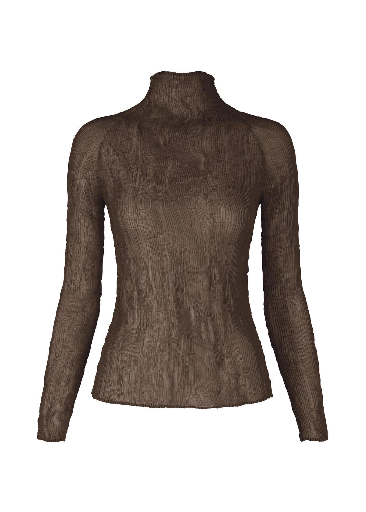 A product shot of the ISSEY MIYAKE CHIFFON TWIST 1 clothing in dark brown (45).