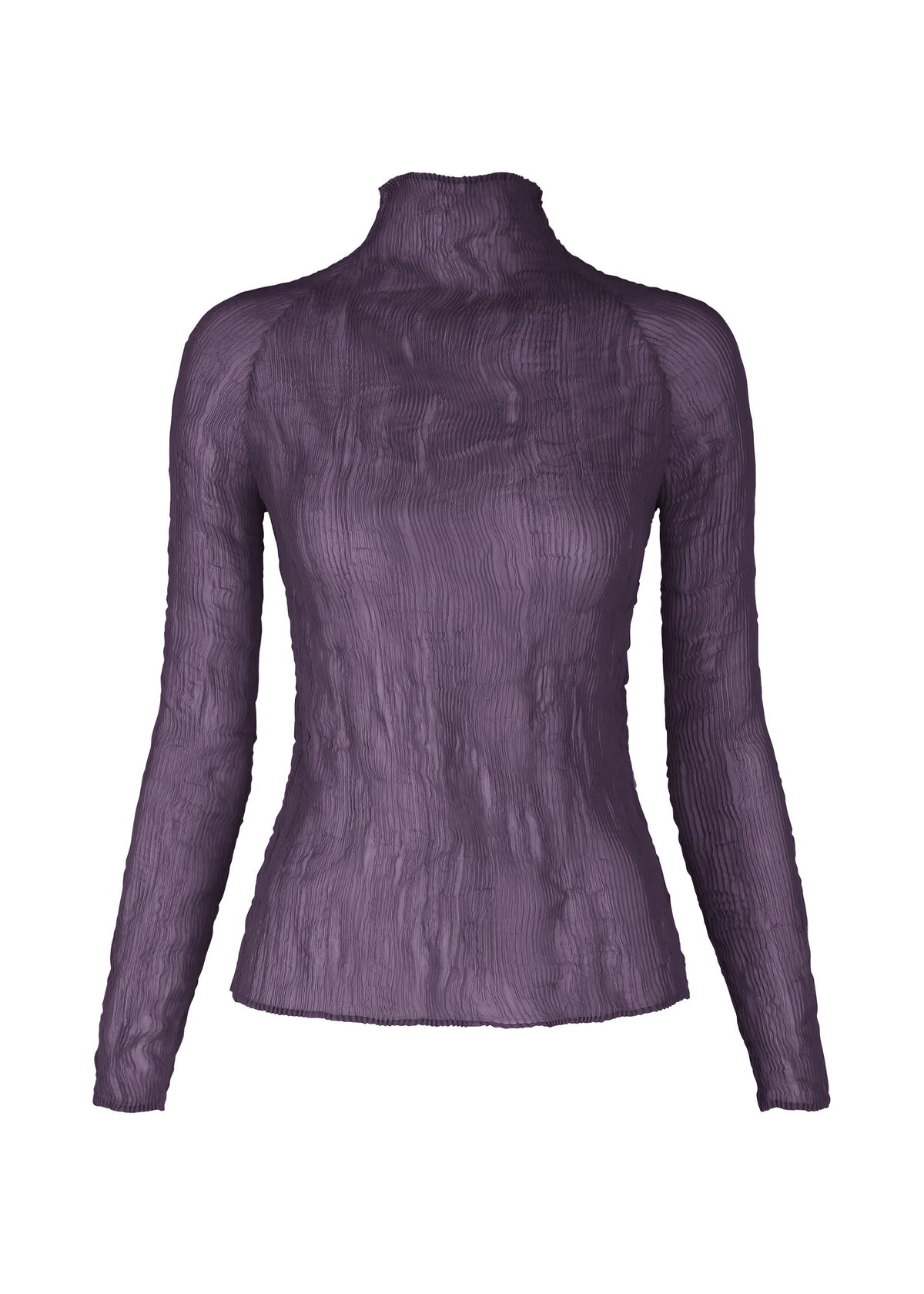 A product shot of the ISSEY MIYAKE CHIFFON TWIST 2 shirt in dark purple (82).