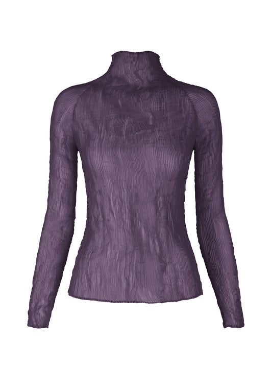 A product shot of the ISSEY MIYAKE CHIFFON TWIST 2 shirt in dark purple (82).