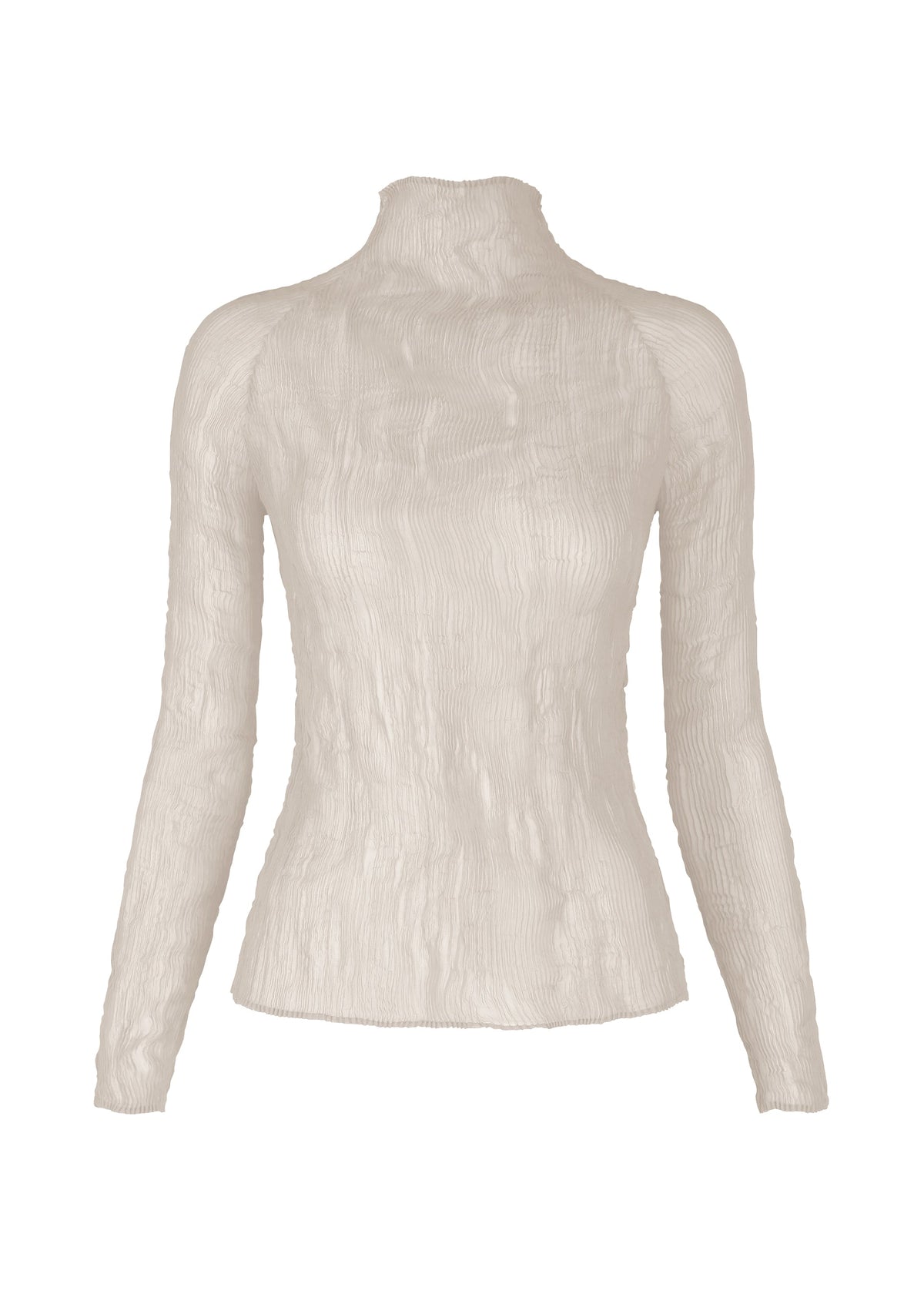 A product shot of the ISSEY MIYAKE CHIFFON TWIST 3 top in light grey (11).