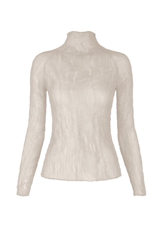 A product shot of the ISSEY MIYAKE CHIFFON TWIST 3 top in light grey (11).