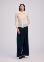 CHIFFON TWIST BK/WT-66 Cardigan Black
