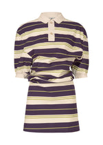 A product shot of the ISSEY MIYAKE GENERIC WEAR STRIPES shirt in purple-hued (86).