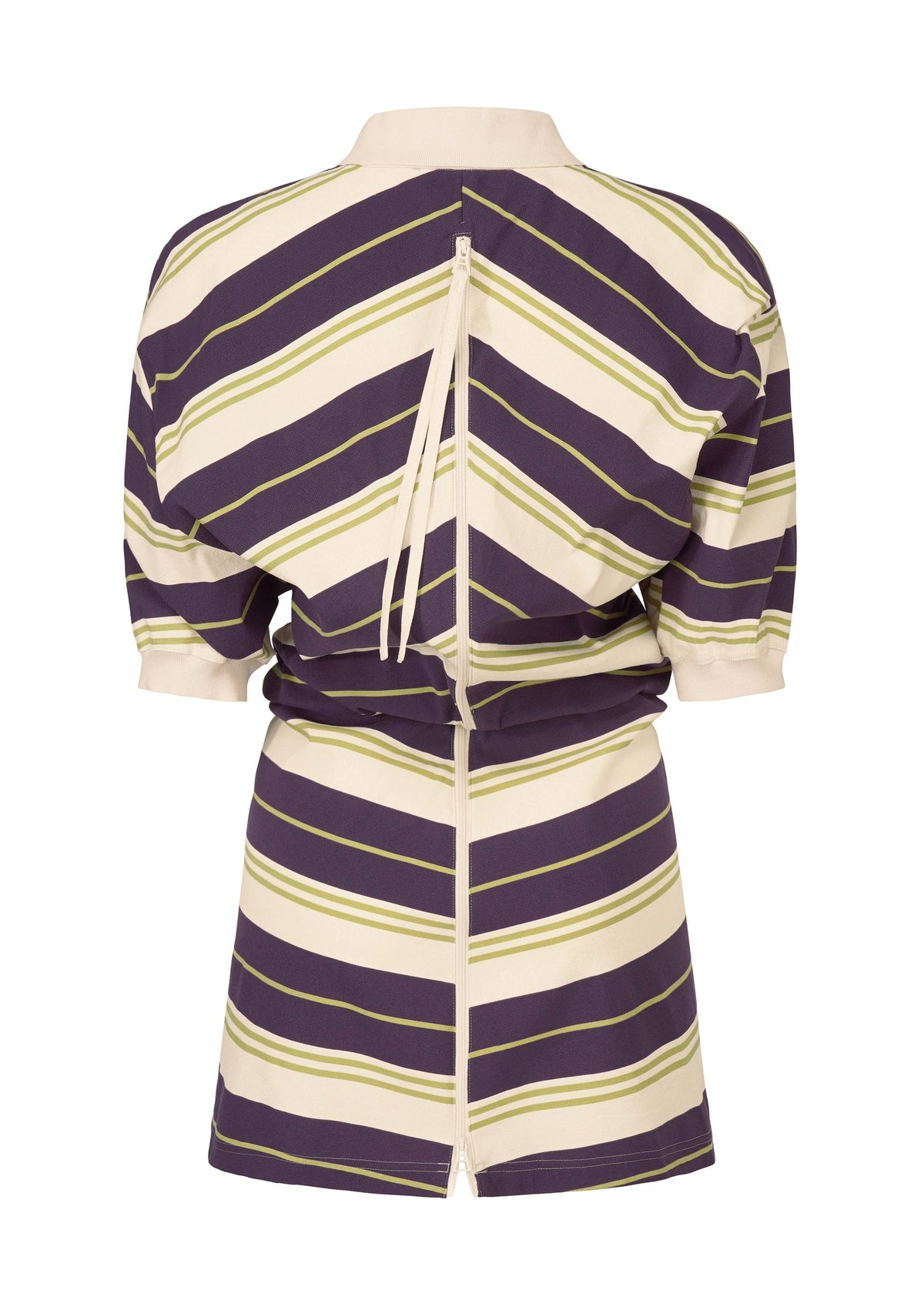 A detail shot of the ISSEY MIYAKE GENERIC WEAR STRIPES shirt.
