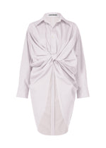 A product shot of the ISSEY MIYAKE TWISTED DRAPE shirt in light grey (11).