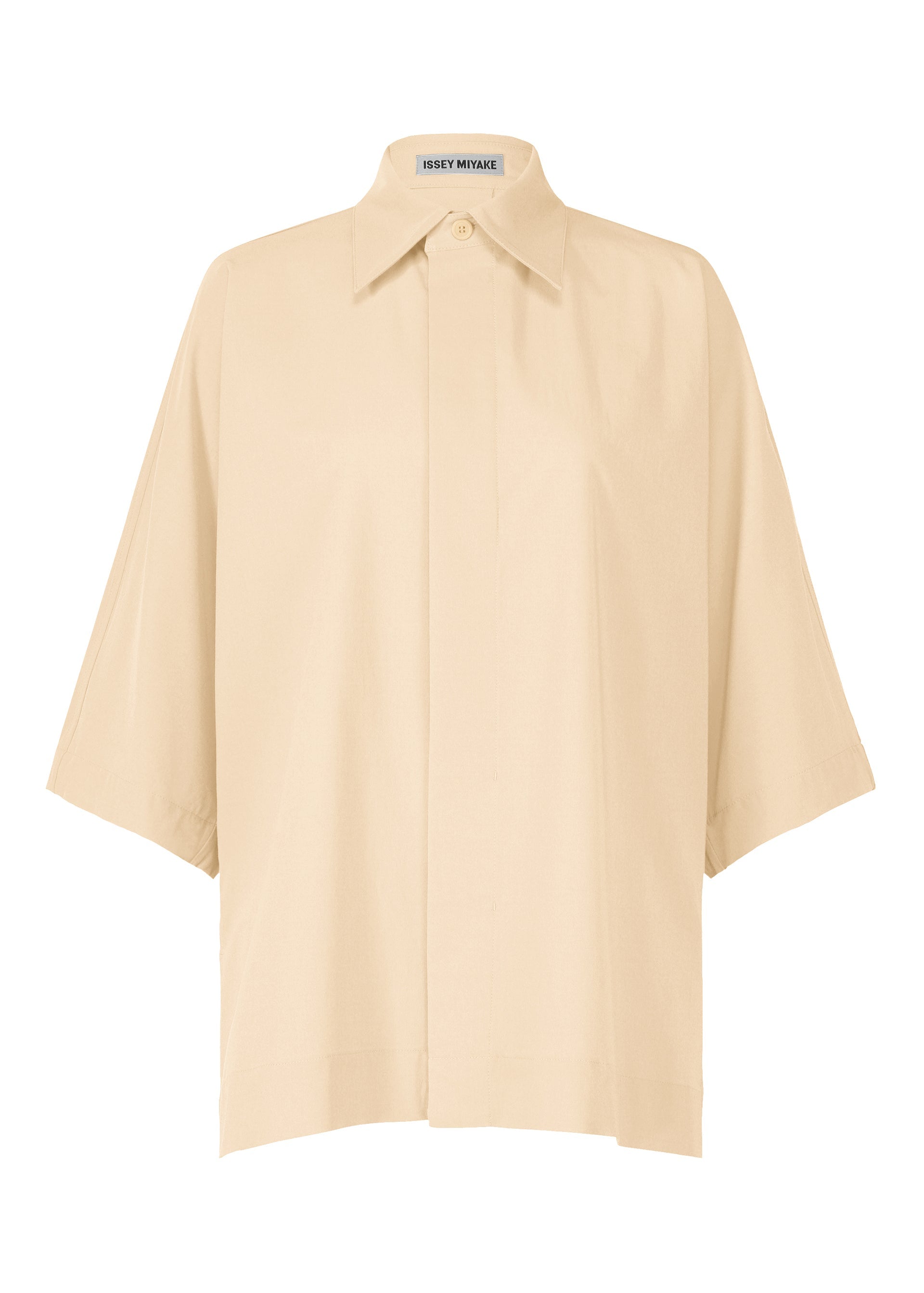 A product shot of the ISSEY MIYAKE LOOPED shirt in egg beige (49).