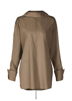 A product shot of the ISSEY MIYAKE ODD SHIRT 2 shirt in dark brown (45).