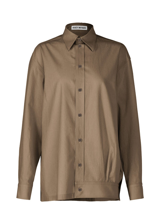 A product shot of the ISSEY MIYAKE ODD SHIRT 2 shirt in dark brown (45).