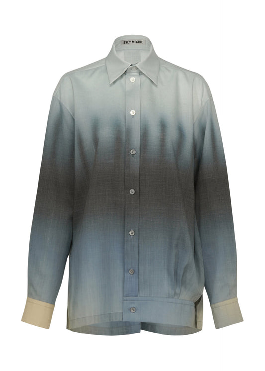 A product shot of the ISSEY MIYAKE PLUMAGE shirt in starling.