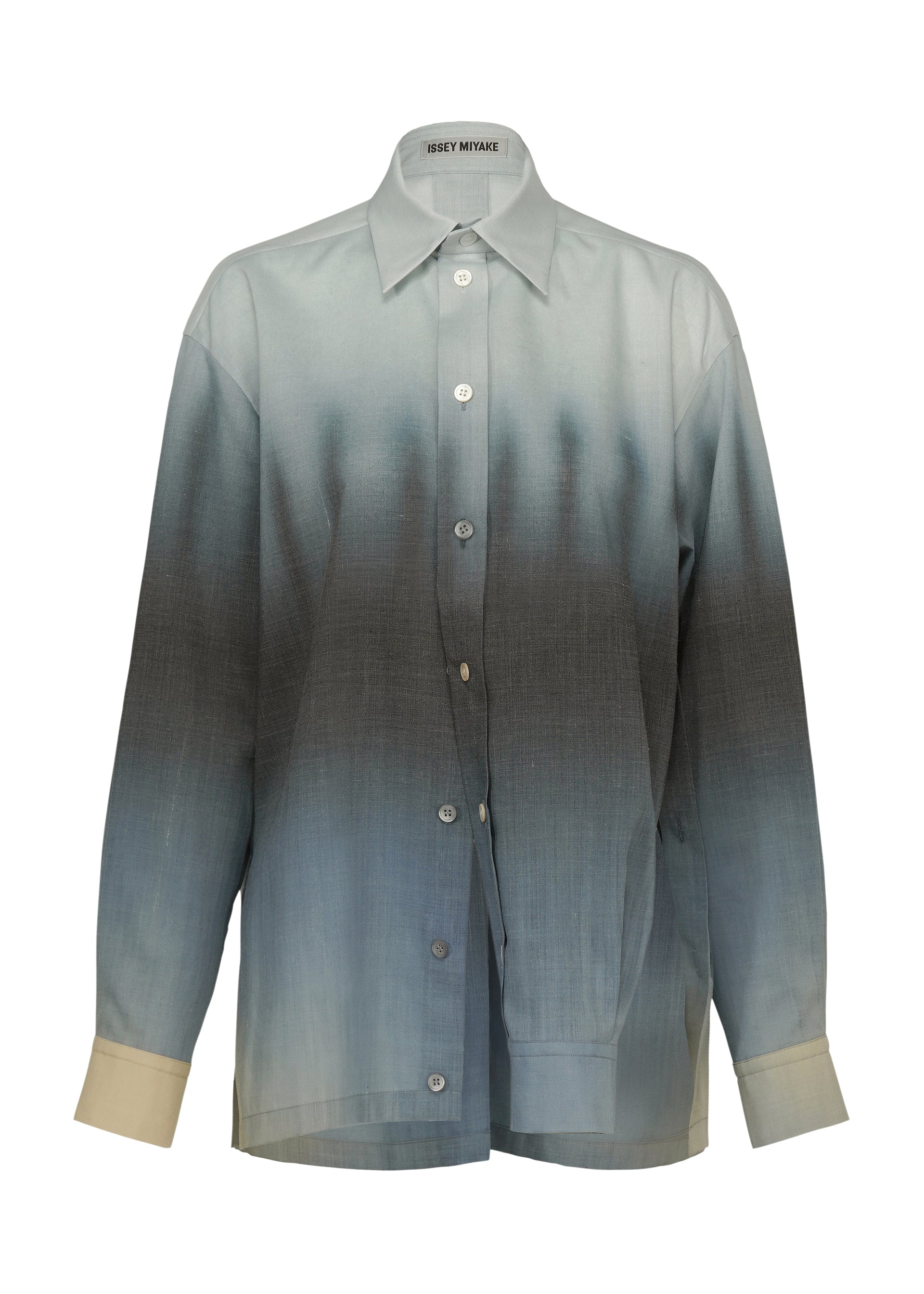 A detail shot of the ISSEY MIYAKE PLUMAGE shirt.