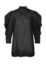 A product shot of the ISSEY MIYAKE R SHIRT SHEER shirt in black (15).