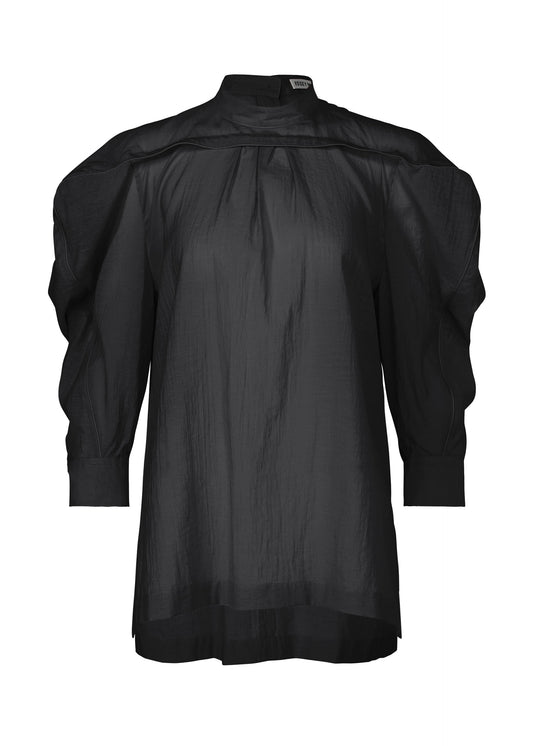 A product shot of the ISSEY MIYAKE R SHIRT SHEER shirt in black (15).