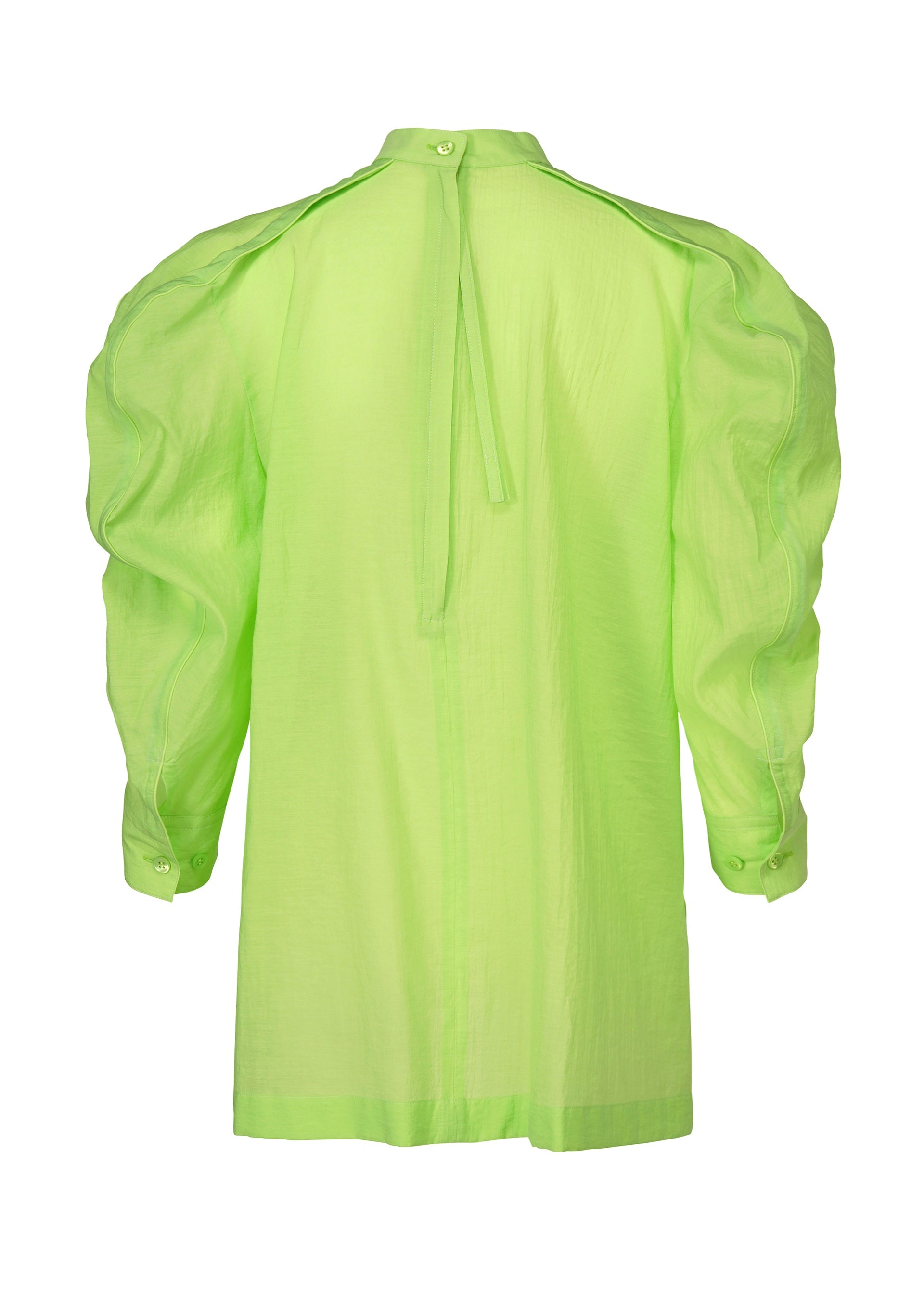 A detail shot of the ISSEY MIYAKE R SHIRT SHEER shirt.