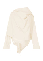 A product shot of the ISSEY MIYAKE ALL SQUARES top in white (01).