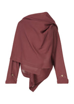 A product shot of the ISSEY MIYAKE ALL SQUARES top in burgundy (85).