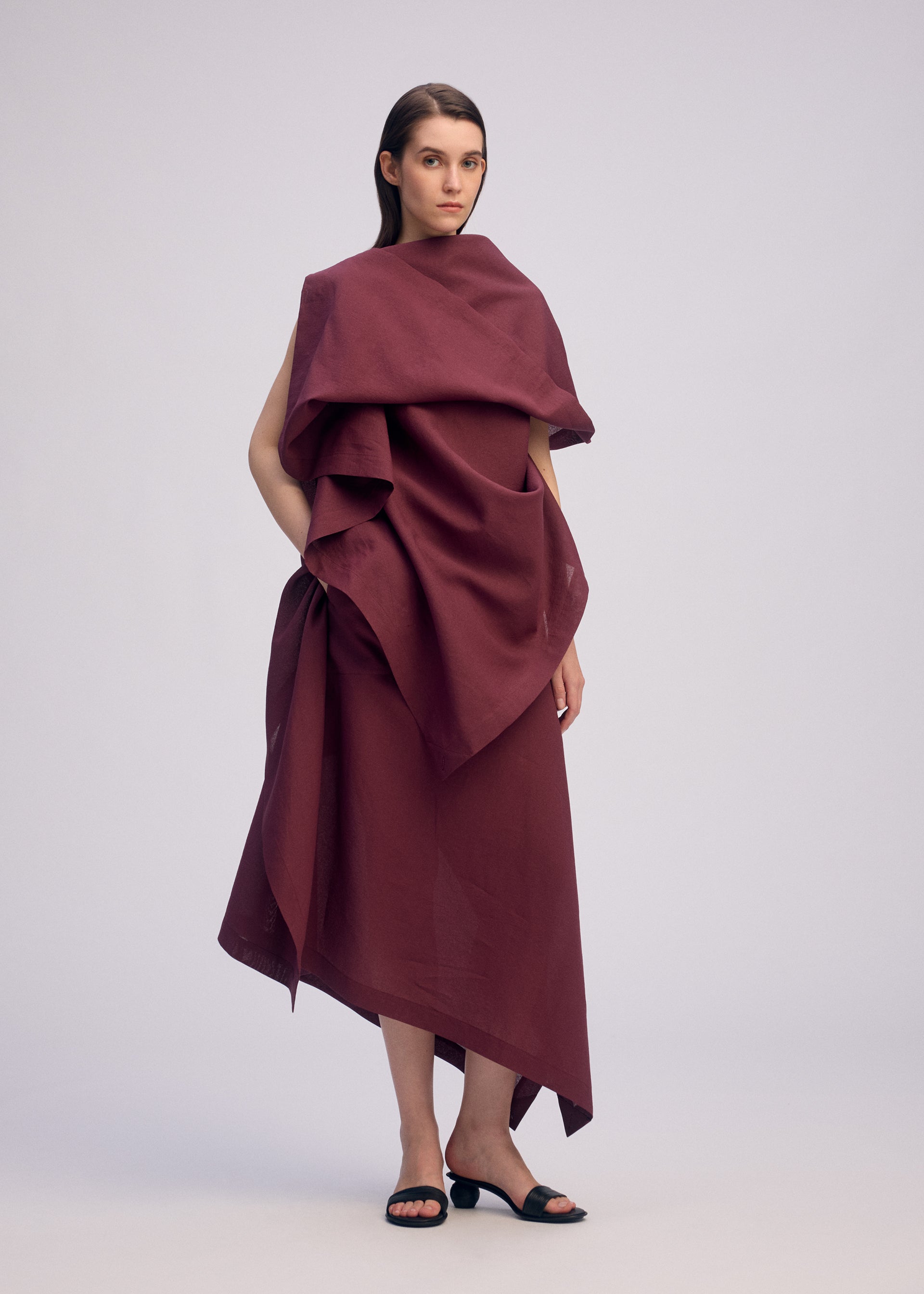 A model wears the ISSEY MIYAKE ALL SQUARES .