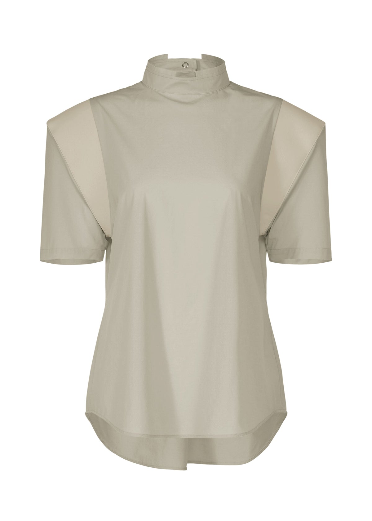 A product shot of the ISSEY MIYAKE MUTE shirt in light gray.