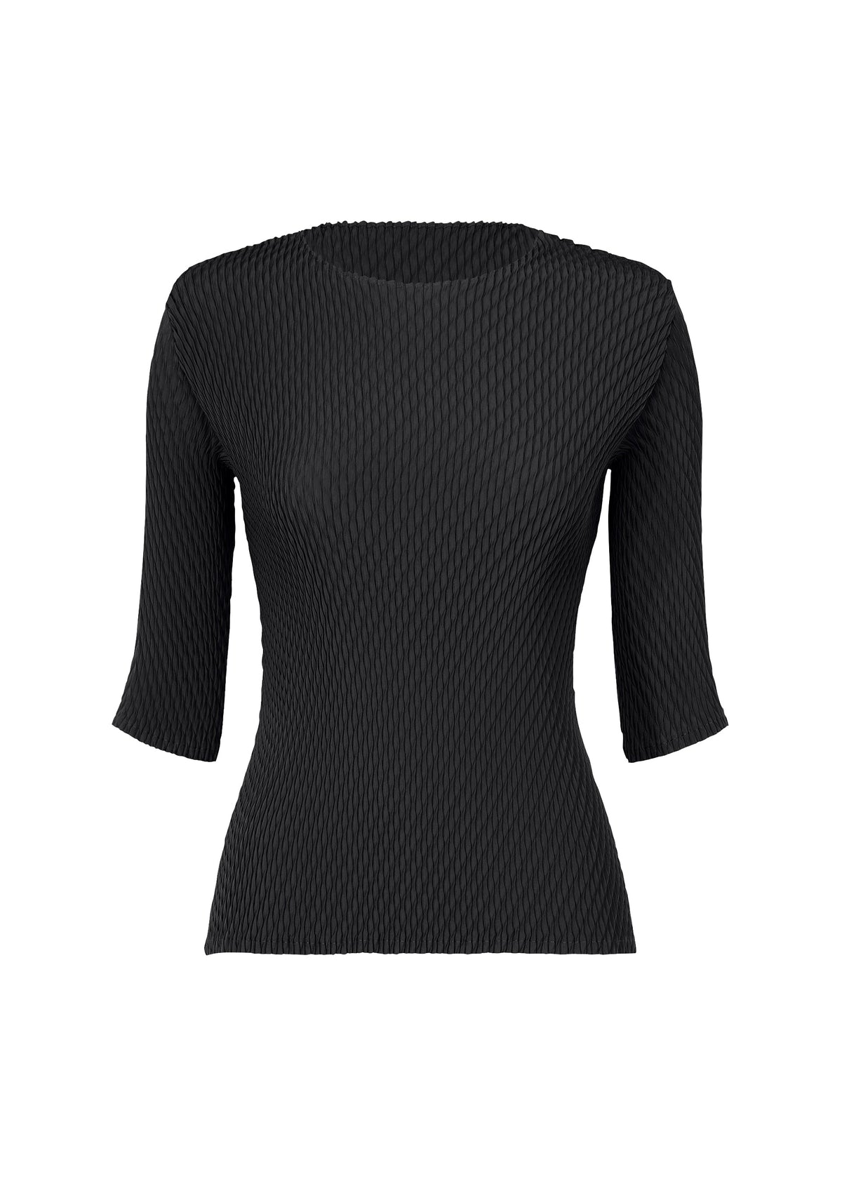 A product shot of the ISSEY MIYAKE RHOMBUS PLEATS shirt in black (15).