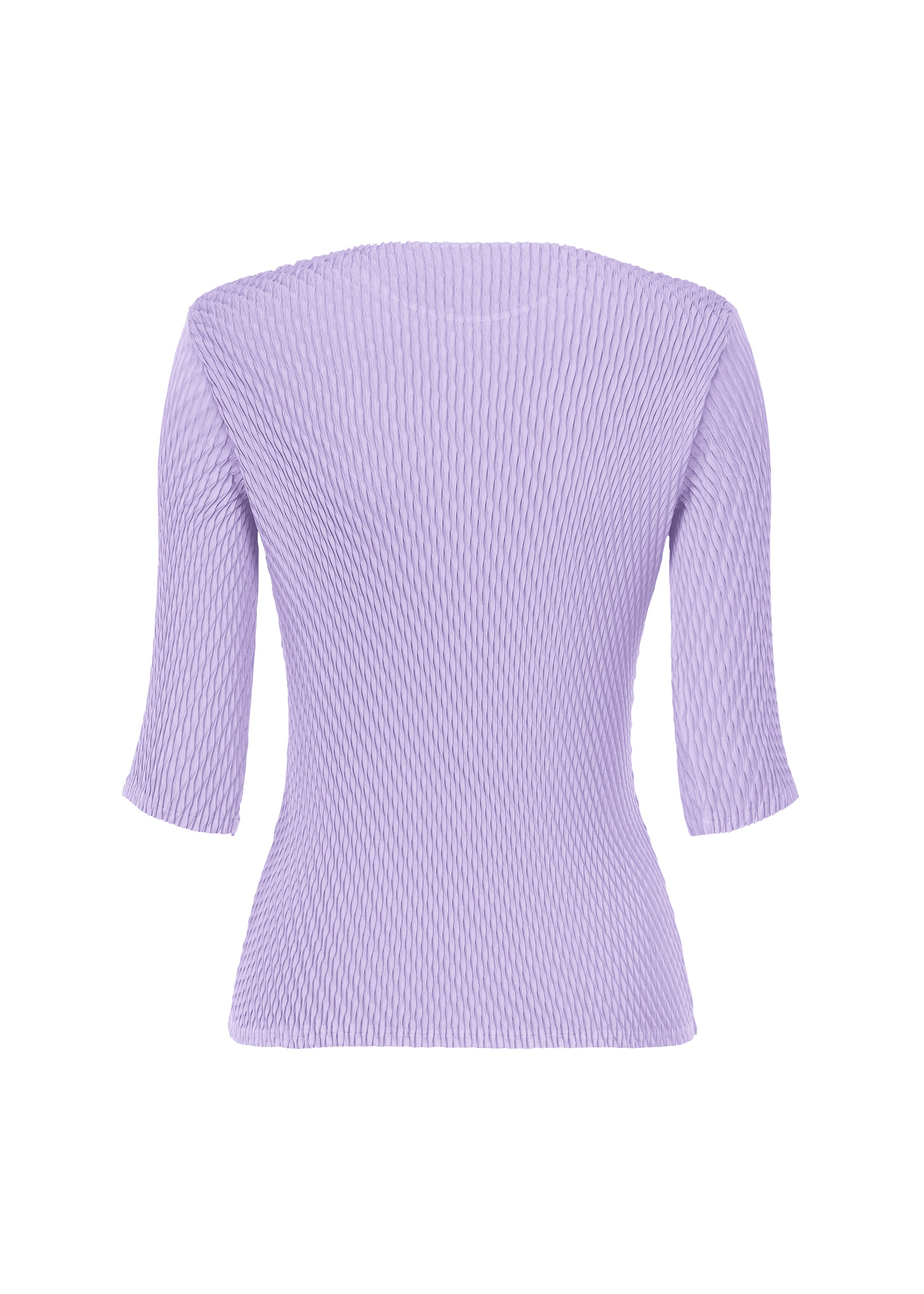 A detail shot of the ISSEY MIYAKE RHOMBUS PLEATS shirt.