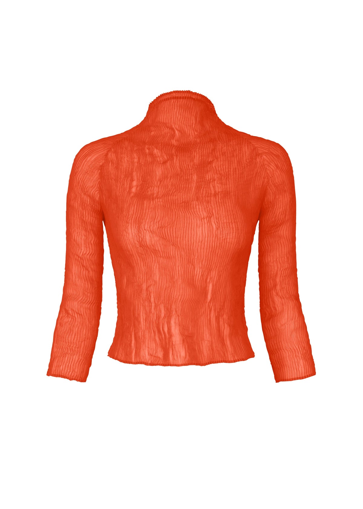 A product shot of the ISSEY MIYAKE CHIFFON TWIST 2 shirt in macaw red (28).