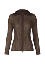 A product shot of the ISSEY MIYAKE CHIFFON TWIST 1 clothing in dark brown (45).