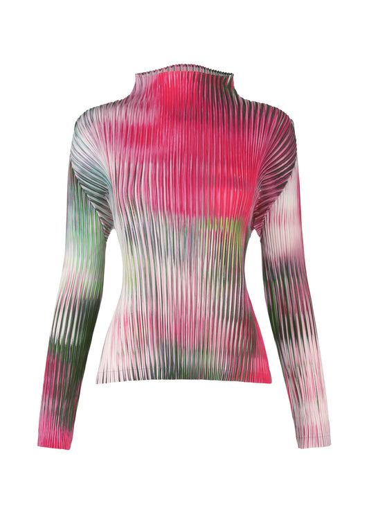A product shot of the ISSEY MIYAKE OBSCURE PLEATS clothing in pink-hued (26).