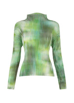 A product shot of the ISSEY MIYAKE OBSCURE PLEATS clothing in green-hued (66).